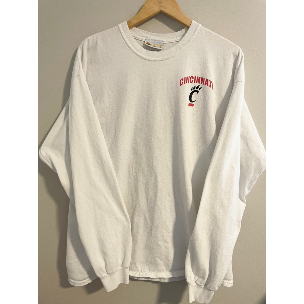 Cincinnati Bearcats Long Sleeve T-Shirt White Mens XL Graphic Tee College Sports
